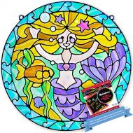 Melissa & Doug Mermaid: Stained Glass Made Easy Series & 1 Scratch Art Mini-Pad Bundle (09292)