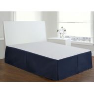 Tailored ( 12 Inch ) Drop Length Bed Skirt California King Size  Navy Blue ( Color ) Egyptian Cotton 600 Thread Count By Plushy Linen !! SOLID LOOK !!
