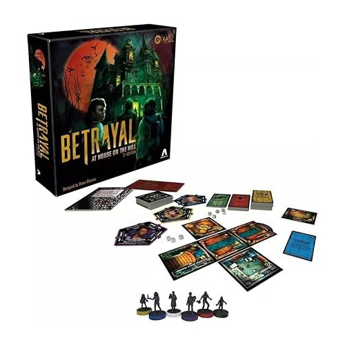  Avalon Hill Hasbro Gaming Betrayal at The House on The Hill 3rd Edition Cooperative Board Game,Ages 12 and Up,3-6 Players,50 Chilling Scenarios