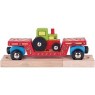 Bigjigs Rail Tractor Low Loader - Other Major Wooden Rail Brands are Compatible