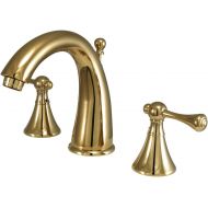 Nuvo Elements of Design ES2972BL St. Charles 2-Handle 8 to 16 Widespread Lavatory Faucet with Brass Pop-Up, 5-1/2, Polished Brass