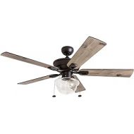 Prominence Home 80091-01 Abner Indoor/Outdoor Ceiling Fan, 52 LED Schoolhouse Edison Bulb, Bronze