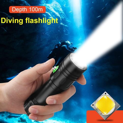  BESTSUN Diving Flashlight, Scuba Dive Light 2000 Lumen Super Bright XML-L2 Swimming Light IPX8 Waterproof Underwater 100M Submersible Lights with Photography Stand Hole for Underwa