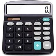 [아마존베스트]Everplus Calculator, Everplus Electronic Desktop Calculator with 12 Digit Large Display, Solar Battery LCD Display Office Calculator,Black