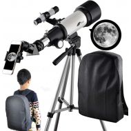 SOLOMARK Telescopes for Adults 70mm Aperture 400mm AZ Mount, Astronomical Refractor Portable Telescope for Kids and Beginners with Backpack to Travel and View Moon