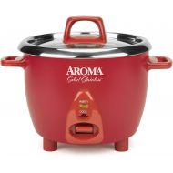 [아마존베스트]Aroma Housewares Select Stainless Rice Cooker & Warmer with Uncoated Inner Pot, 6-Cup(cooked)/ 1.2Qt, ARC-753SGR, Red