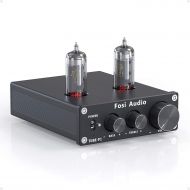Fosi Audio P1 Tube Pre-Amplifier Mini Hi-Fi Stereo Preamp 6K4 Valve Vacuum Pre-amp with Treble Bass Tone Control for Home Theater HiFi System