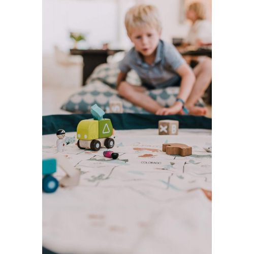  [아마존베스트]Play&Go Play and Go - Drawstring Play Mat and Toy Storage Bag Organizer, 55 Toys and Books Storage Bag Large, US-Map