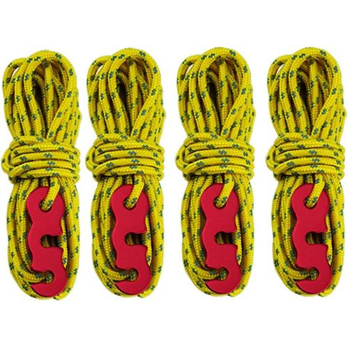  WALNUTA Reflective Tent Guide Rope with Aluminum Rope Tightener Tensioner Guy Line Cord Sun Shelter Camping (Color : Yellow, Size : 4m)