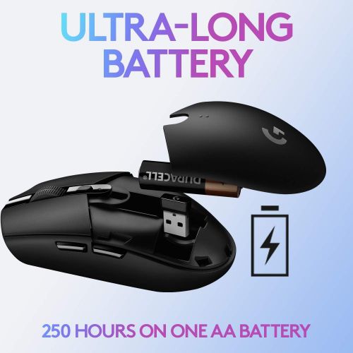 로지텍 Logitech G305 LIGHTSPEED Wireless Gaming Mouse, Black