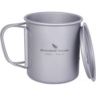 Boundless Voyage Titanium Cup with Lid Outdoor Camping Ultralight Water Tea Coffee Mug 200ML/300ML/450ML (300ml (10fl oz))
