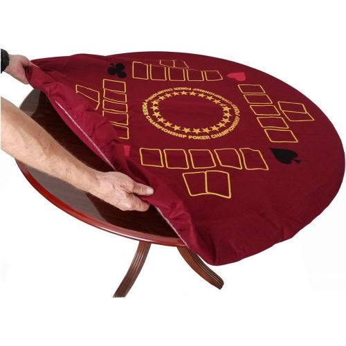  Table Magic Championship Poker Felt Game Table Cover Stretches to fit up to 48 inches Casino Red