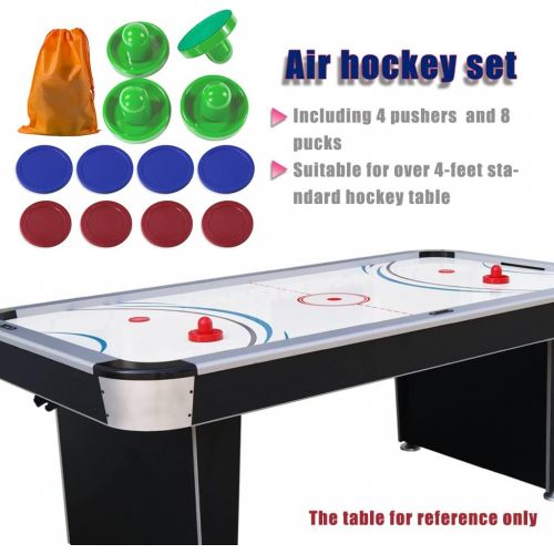  JS&YY Air Hockey Pucks and Paddles,Set 4 Pushers and 8 Pucks,Air Hockey Accessories,Two Sizes of Pucks,Suitable for Hockey Tables Over 4 feet2
