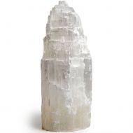 Fantasia Lighting: Handcrafted Natural Selenite Skyscraper Lamp - 8 Inch Avg. - with Cord, Bulb and Dimmer Switch