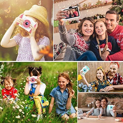  WOWGO Kids Digital Camera - 12MP Childrens Selfie Camera with 3.5 Inches Large Screen for Boys and Girls,1080P Rechargeable Electronic Camera with 32GB TF Card
