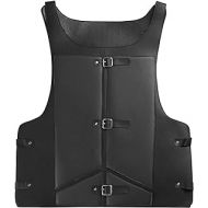Agoky Mens PU Leather Medieval Armor Chest Vest Tank Armour Halloween Cosplay Fancy Costume
