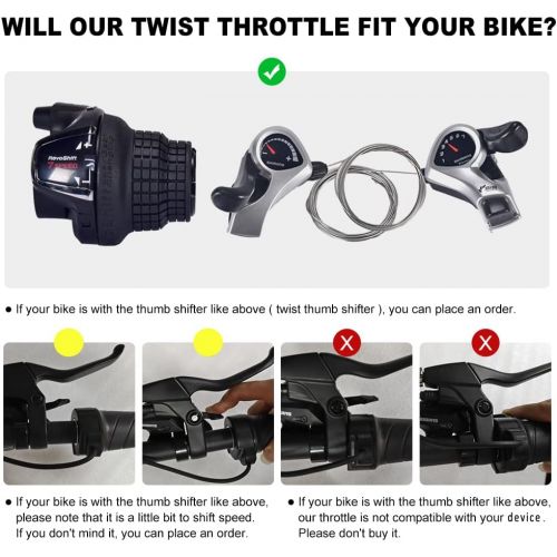  BAFANG Twist Throttle for eBike Motor :Compatible with 8fun Mid Drive Electric Bike Conversion Kit BBS01 BBS02 BBSHD & Hub Motor, Waterproof Speed Conrol Full/Half Throttle Grip fo