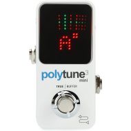 TC Electronic POLYTUNE 3 MINI Tiny Polyphonic Tuner with Multiple Tuning Modes and Built-In BONAFIDE BUFFER, White