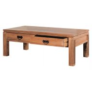 NES Furniture NES Fine Handcrafted Furniture Solid Teak Wood Athena Coffee Table - 47, Natural