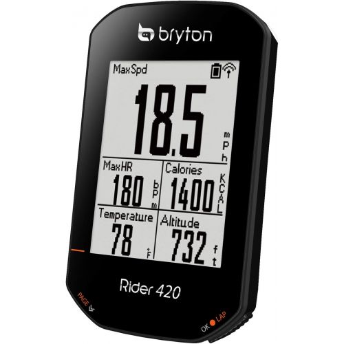  [아마존베스트]Bryton Rider 420 GPS Cycle Computer. 35hr Long Battery Life, Bread-Crumb Trail with Turn-by Turn Follow Track. 5 Satellites Systems Support for Better Accuracy.