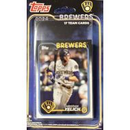 Milwaukee Brewers 2024 Factory Sealed 17 Card Team Set Featuring Christian Yelich with Rookie Cards of Sal Frelick and Abner Uribe Plus