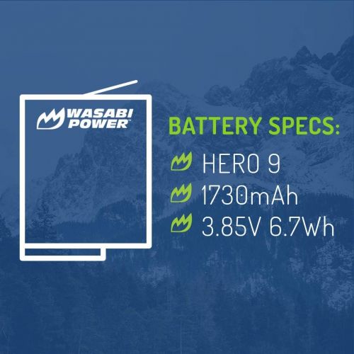  Wasabi Power HERO9 Battery for GoPro Hero 9 Black (Fully Compatible with GoPro Hero 9 Original Battery and Charger)