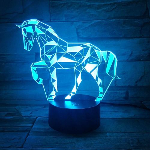  [아마존베스트]WANTASTE 3D Horse Lamp, Optical Illusion Night Light for Room Decor & Nursery, Cool Birthday Gifts & 7 Color Changing Toys for Kids, Girls, Boys & Horse Lovers