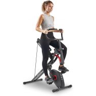 Sunny Health & Fitness Row-N-Ride PRO, Full Body Combo Fitness Machine w/Resistance Bands, Easy Setup & Foldable for Rower, Glute & Leg Cardio Workout, Optional SunnyFit App Connection