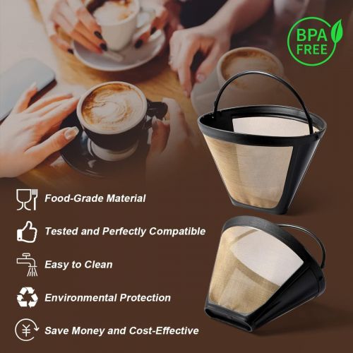  AIEVE Reusable Coffee Filter for Ninja Dual Brew Pro Coffee Maker, 2 Pack Permanent Replacement Cone Coffee Maker Filter Perfectly Compatible with Ninja CFP301 DualBrew Pro Special