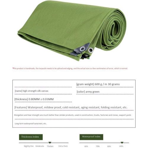  WXX-tarpaulin Thick Wear-Resistant Double-Sided Army Green Canvas Waterproof Sunscreen Tarpaulin Truck Sunshade Cloth Outdoor Insulation (Size : 2×4m)