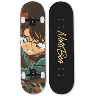 Wsjdmm Detective Conan Case Closed Conan Edogawa Anime Skateboard, Pro Skateboard - Double Kick Skateboards for Adults 7 Layer Canadian Maple Wood Tricks Skateboard