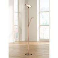 Magnum French Torchiere Floor Lamp with Reader Arm Adjustable LED French Bronze for Living Room Reading Bedroom - Possini Euro Design