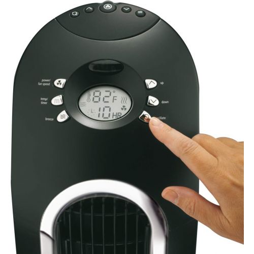  Honeywell Fresh Breeze Tower Fan with Remote Control HYF048 Black With Programmable Thermostat, Timer Shut-Off Function & Dust Filter