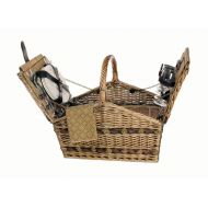 Picnic & Beyond Picnic Basket w Cooler Compartment and Accessories for 4 - Willow