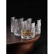 Leraze Posh Crystal Collection Double Old Fashioned Glasses, Perfect for serving scotch, whiskey or mixed drinks (Set of 6-11Oz DOF Glasses)