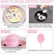 Jokpenes Cotton Candy Machine for Kids,Portable Mini Electric Cotton Candy Maker with 10 Reusable Cottons Candy Cones & Sugar Scoop for Birthday Family Party
