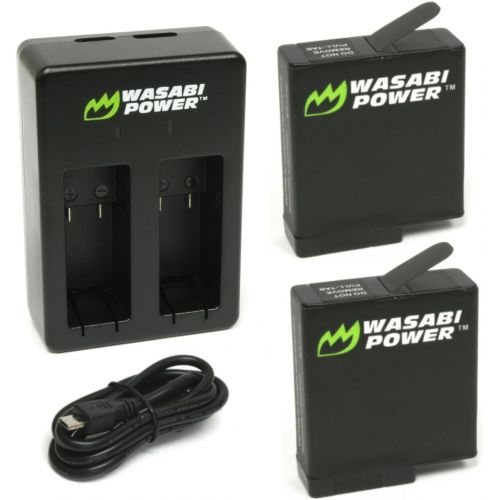  Wasabi Power Battery (2-Pack) & Dual Charger for GoPro HERO7 Black, HERO6 Black, HERO5 Black, Hero (2018 Model)