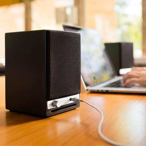 Audioengine HD3 Wireless Speaker Desktop Monitor Speakers Home Music System aptX HD Bluetooth, 60W Powered Bookshelf Stereo Speakers, AUX Audio, USB, RCA Inputs/Outputs, 24-bit DAC
