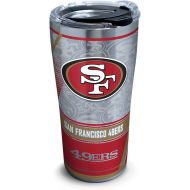 Tervis 1266680 NFL San Francisco 49ers Edge Stainless Steel Tumbler with Clear and Black Hammer Lid 20oz, Silver