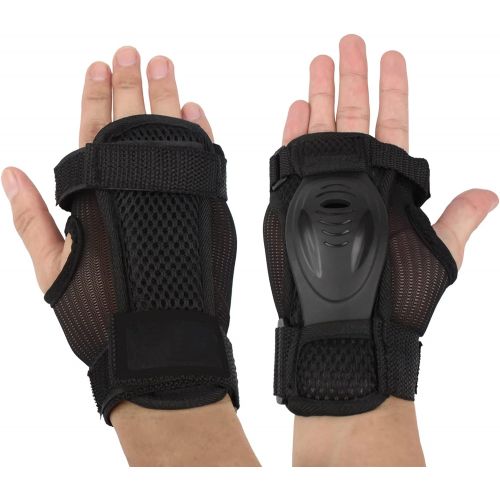  Andux Ski Gloves Extended Wrist Palms Protection Roller Skating Hard Gauntlets Adjustable Skateboard Gauntlets Support HXHW-03