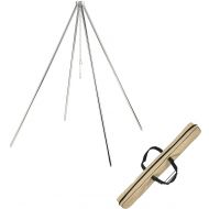 CAMPINGMOON 304 Stainless Steel Portable Camping Campfire Tripod with Four Legs MT-130