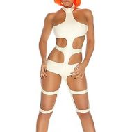 Forplay Womens Futuristic Element Strappy Stretchy Costume Bodysuit with Cutouts