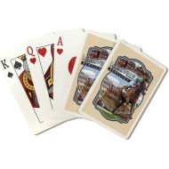 Lantern Press Louisville, Kentucky, Montage Scenes, Contour (Playing Card Deck, 52 Card Poker Size with Jokers)