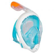 SUBEA TRIBORD EasyBreath Full Face, Anti-Fog, Hypoallergenic Silicone Facial Lining Snorkeling Mask with Snorkel Secure Lock