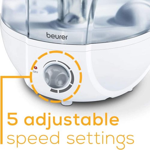  Beurer LB27 Ultrasonic Air 0.8 Gallon Tank, Auto Shut-Off, Baby Kids Vaporizer Cool Mist Filter Free Silent, Humidifier