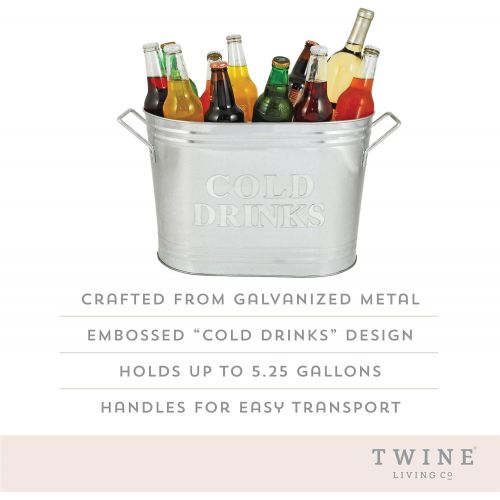  [아마존베스트]Twine Country Home Cold Drinks Galvanized Metal Tub, 5.25 gallons