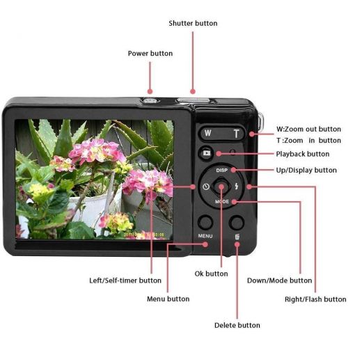  Vmotal Full HD 1080P 20MP Mini Digital Camera with 2.8 Inch TFT LCD Display,Digital Point and Shoot Camera Video Camera Student Camera, Indoor Outdoor for Kids/Beginners/Seniors (Black)