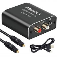 AMANKA Audio Digital to Analog Converter, DAC Coaxial Optical to Analog Stereo L/R RCA Audio Converter Optical to 3.5mm Jack Audio Adapter with Optical Cable Compatible with Xbox H