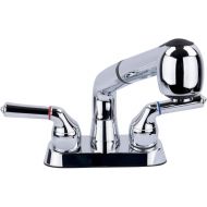 Jackson Supplies Universal Laundry Tub Faucet by VETTA, Double Handle Pull Out Spray Spout, Non-Metallic ABS Plastic, Chrome Finish