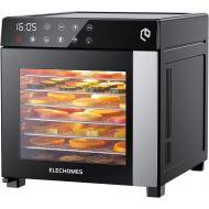 [아마존베스트]Elechomes Food Dehydrator with 8 Stainless Steel Trays (50 PDF Recipes), Electric Dehydrator with 4 Presets for Fruit, Meat Beef Jerky, Herbs, Vegetables, Digital Timer and Tempera